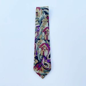 Ermenegildo Zegna Abstract Multicolor Silk Tie